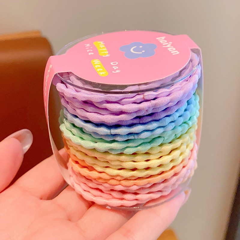 Las muchachas de la banda de goma del lazo del pelo de los niños no hacen daño a la cuerda del pelo banda elástica del pelo del bebé banda de goma colorida de la muchacha de la cuerda