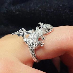 Dragon Animal Shape Ring Cute Ring Women's Fashion High-end Sense Niche Design Cold Style Finger Ring