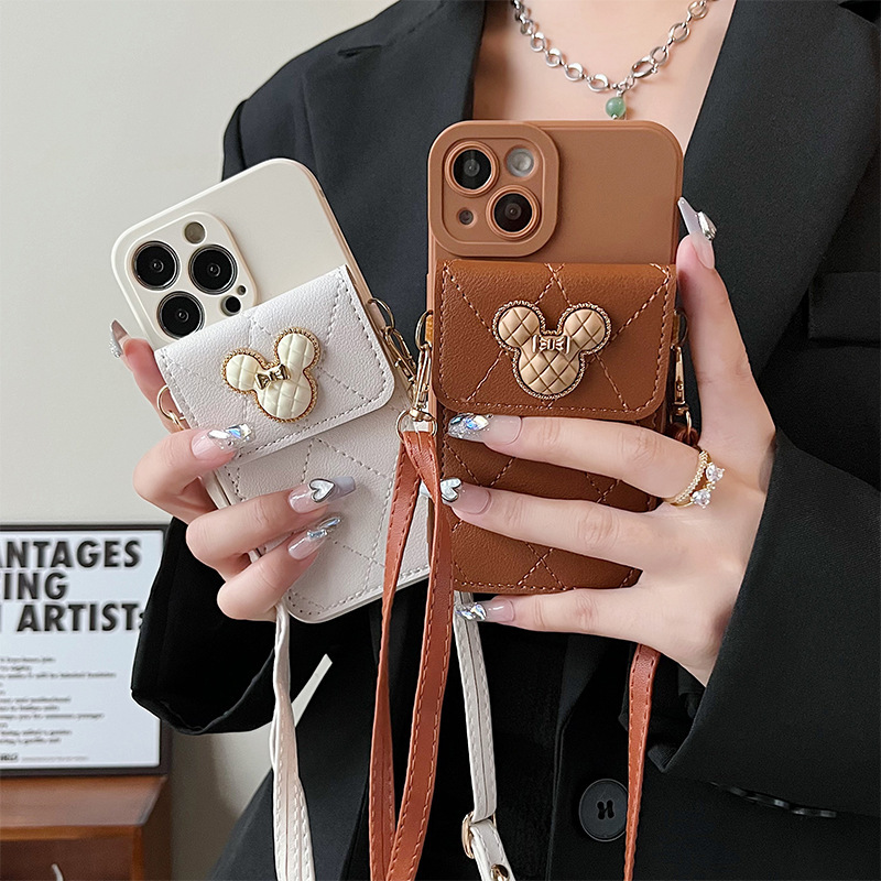 Iphone17Pro Mobile Phone Case Is Suitable for Apple 16 Crossbody 15 Wallet Card Holder 14 All-Inclusive 13 Anti-Fall Protective Case