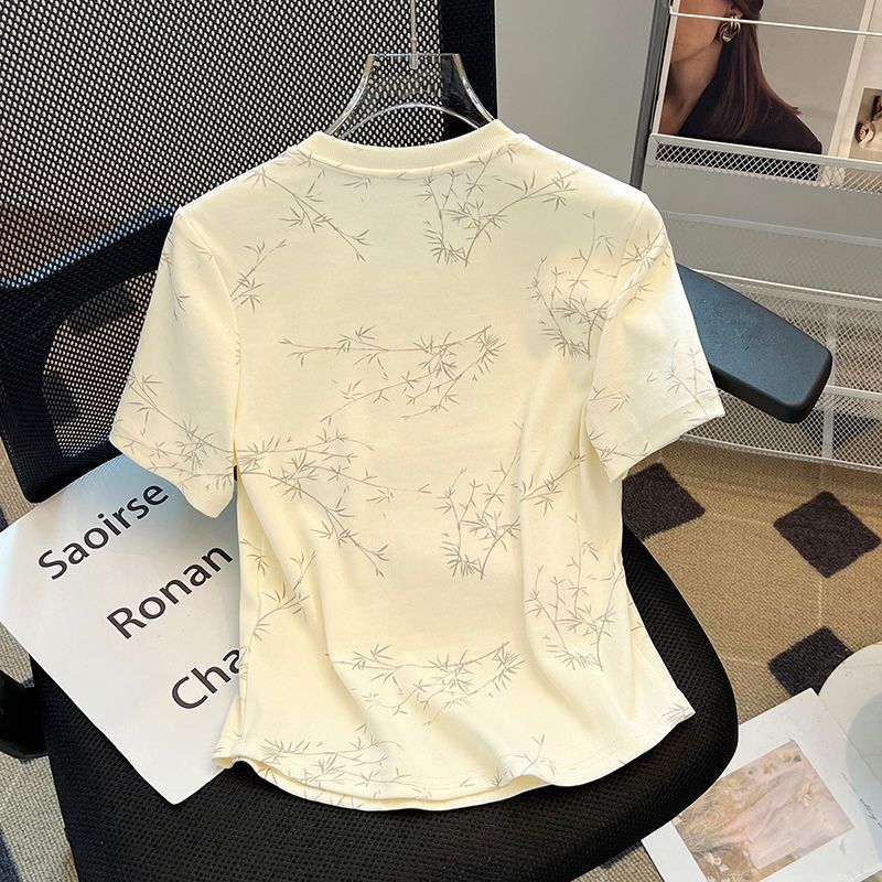 Nueva camiseta de manga corta con hebilla de disco de estilo nacional chino para mujer verano 2024 nuevas mujeres sueltas y delgadas de gran tamaño con cuello redondo image 4