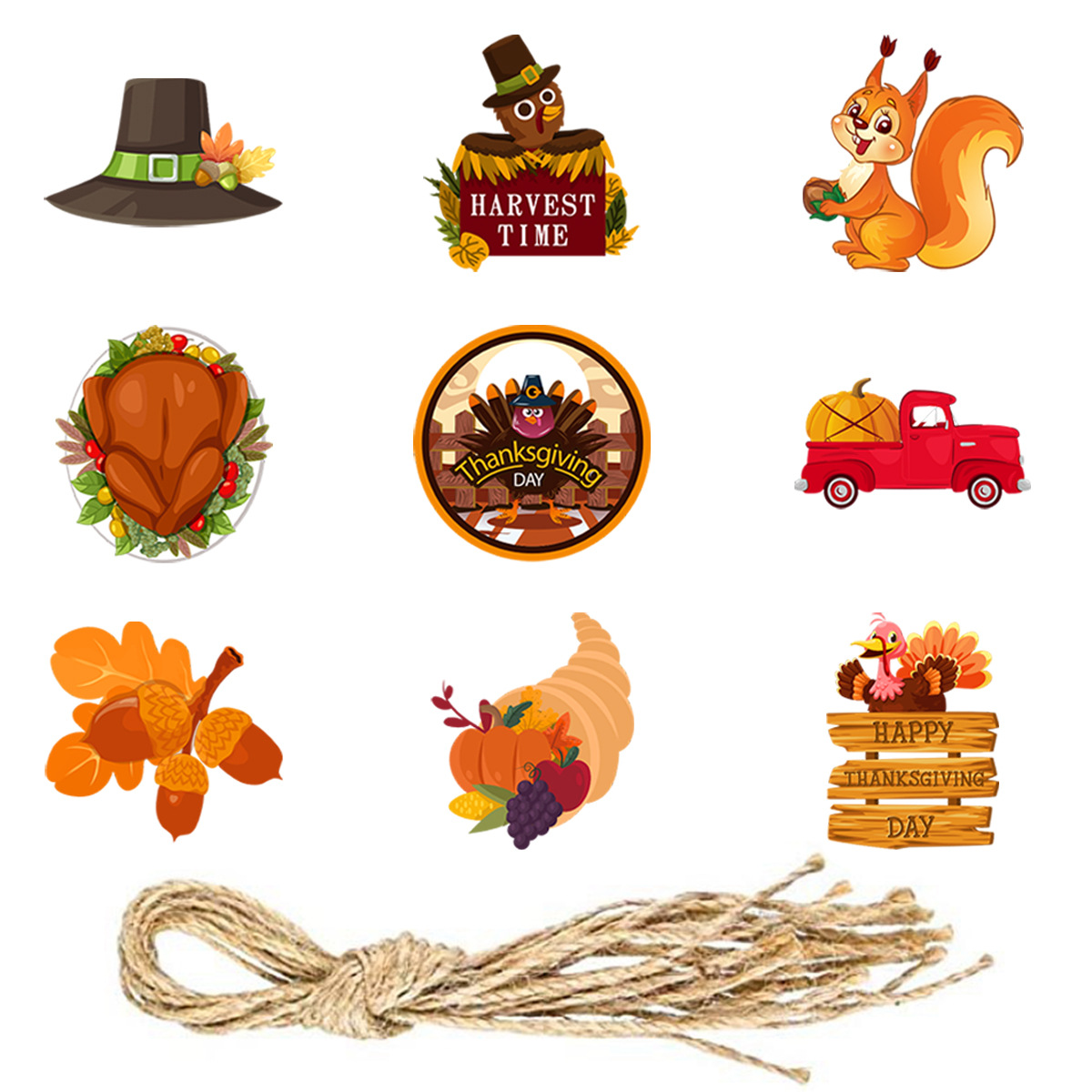Thanksgiving Deko Kürbis Truthahn Seil Anhänger Herbst Wohndeko Anhänger_voghion.com