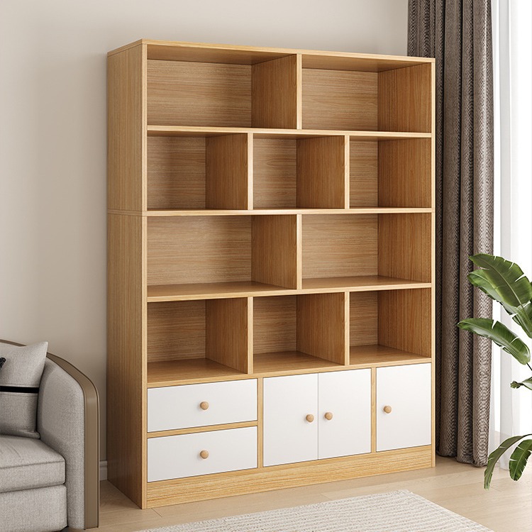 Estante de libros doméstico con estante de puerta armario de almacenamiento sala de estar armario de visualización multicapa armario de almacenamiento de librería de combinación libre