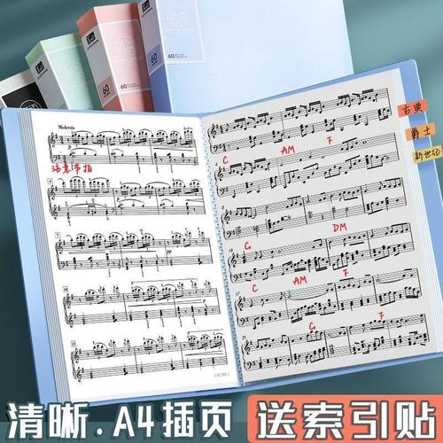 Morandi A4 Music Score Booklet Piano Sheet Music Folder 80 Pages Transparent Insert Storage Case