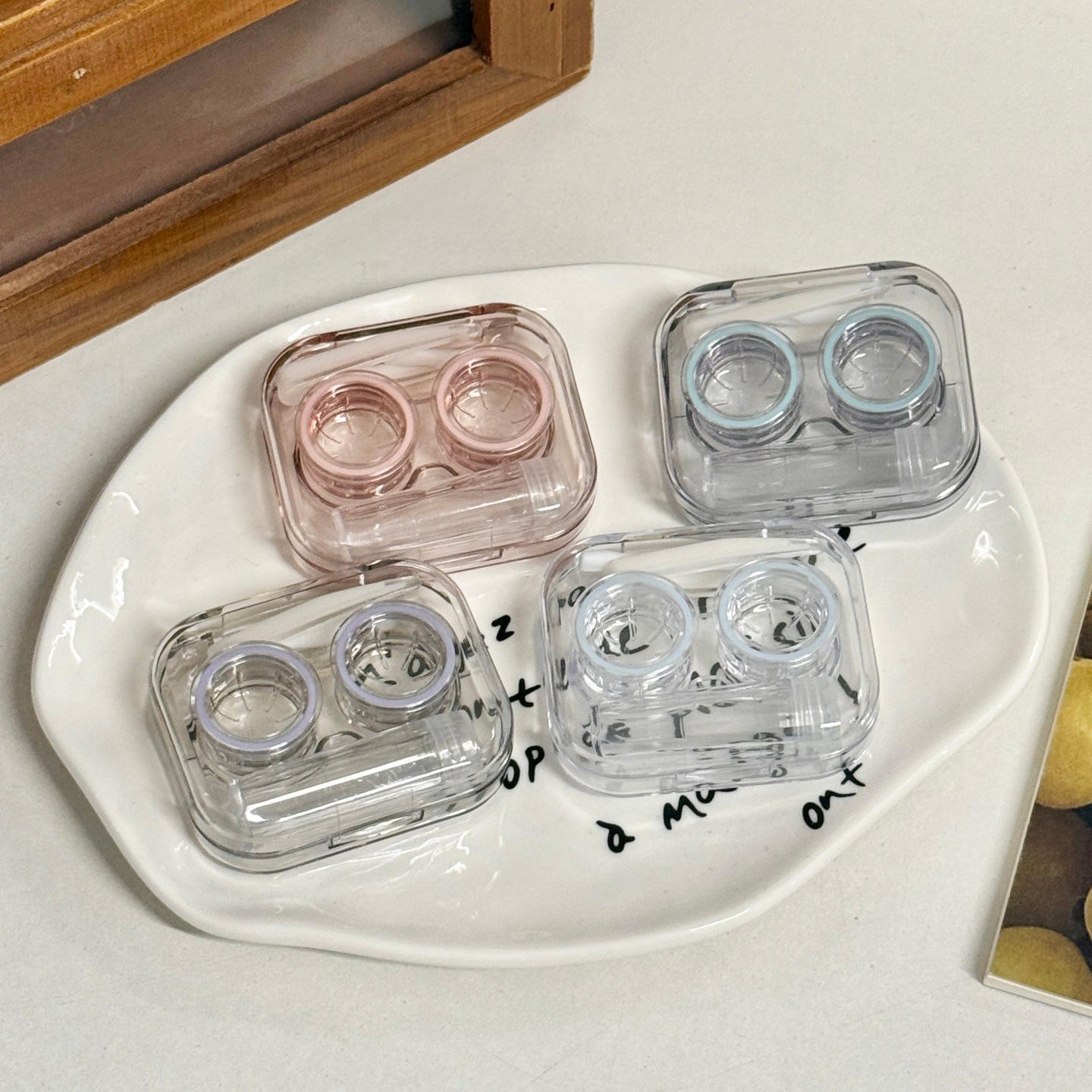 コンタクトレンズケース携帯透明ミニシンプル一体型カップルケース美瞳二重ケースは、カバーas755をねじる必要はありません