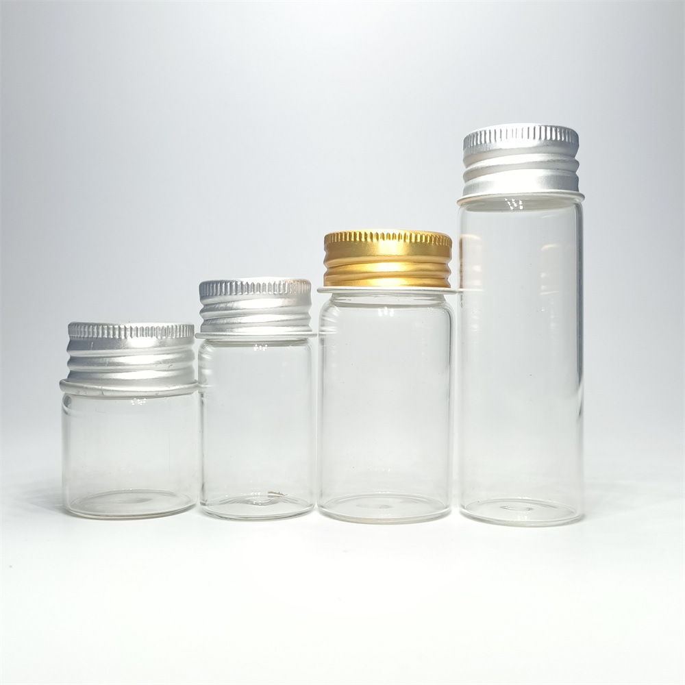 【热销】厂家供应15ml螺口玻璃瓶配卷边铝盖广口瓶可用于盛装糖果