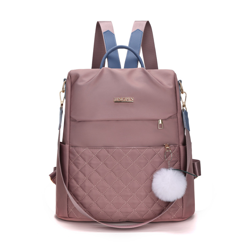Mochila antirrobo de nailon para mujer 2023 nuevo estilo casual de gran capacidad mochila de viaje de doble uso mochila de diamantes al por mayor