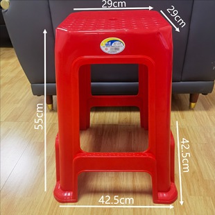 Plastic extra thick and high 55cm square stool outdoor food stall barbecue stall strong and durable plastic stool factory workshop stool