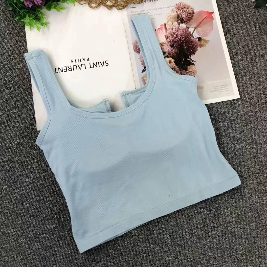 Nueva taza fija sin costuras de alta calidad, chaleco de dama sin anillo de acero, bra de yoga, ropa interior deportiva, mujer al por mayor