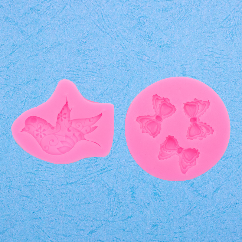 Paloma pájaro arco forma molde de silicona fondant cake chocolate DIY hornear epoxi Decoración