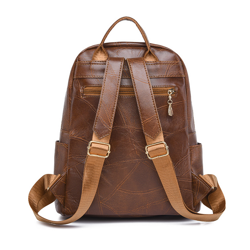 Bolso mujer 2024 nueva mochila de cuero suave para mujer casual retro de gran capacidad al aire libre mochila de viaje de viaje de moda