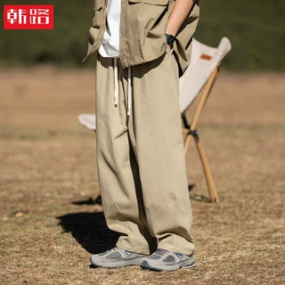 山系宽松纯棉垂感休闲裤2025春季新款打褶设计日系cityboy长裤