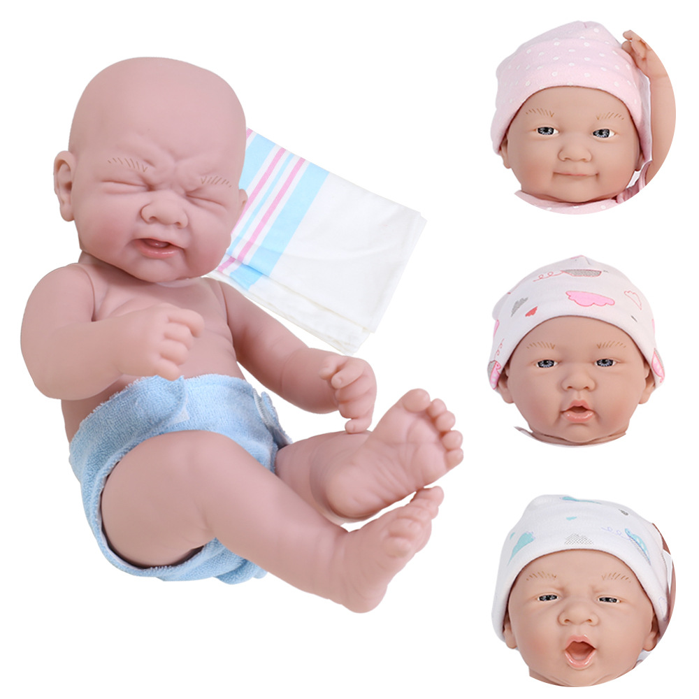 跨境新款搪胶仿真重生婴儿洋娃娃多表情全身软胶儿童玩具女孩礼物