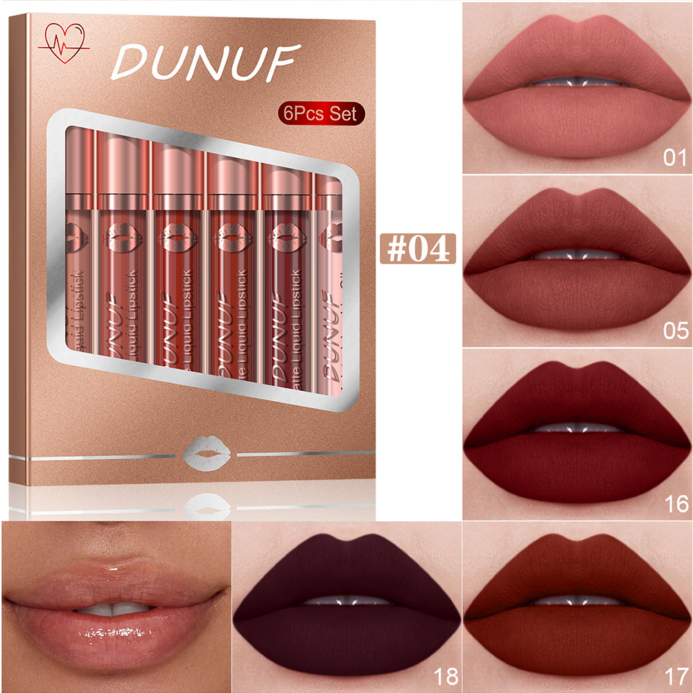 Check out DUNUF 6-tube matte waterproof long-lasting lip gloss lipstick! Disclaimer for links undefined