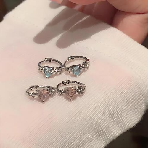 Explosive love earrings for women zircon earrings earrings blue pink ear buckle earrings ins wind earrings nails