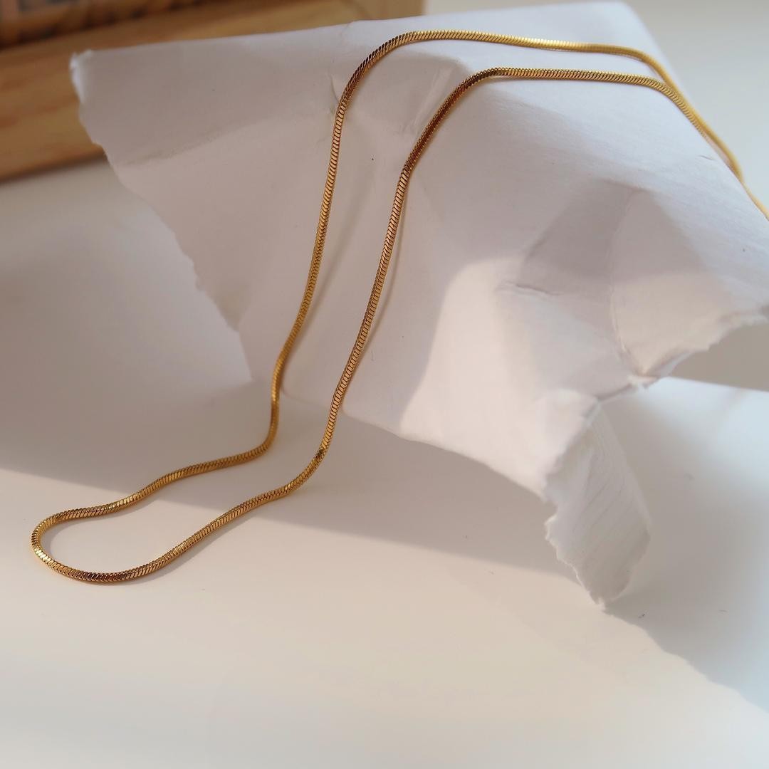 14g Weight Gold Plated Plating Material Layered Necklaces Classification Stainless Steel Chain Material 1 Piece Quantity Simple Style Solid Color Stainless Steel Titanium Steel Plating Gold Plated Layered Necklaces