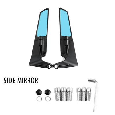 Suitable for Honda Cb600/F Cb650/F Cb900 Cb599 Motorcycle Universal Wind Wing Mirrors Rearview Mirrors (Motorcycle rearview mirror) - blue-mirror