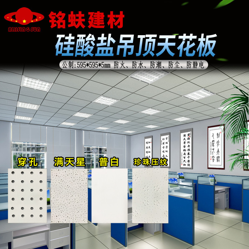 办公室吊顶天花板普白满天星消音吸音穿孔珍珠压纹防尘防静电耐火