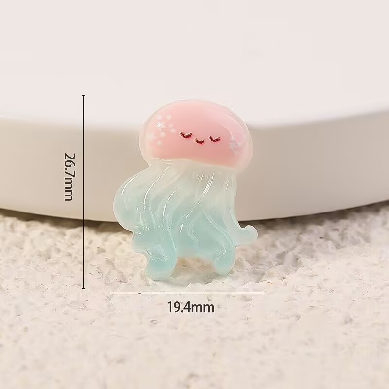 透色海洋动物手工diy饰品配件奶油胶树洞洞鞋扣手机壳发夹材料|undefined