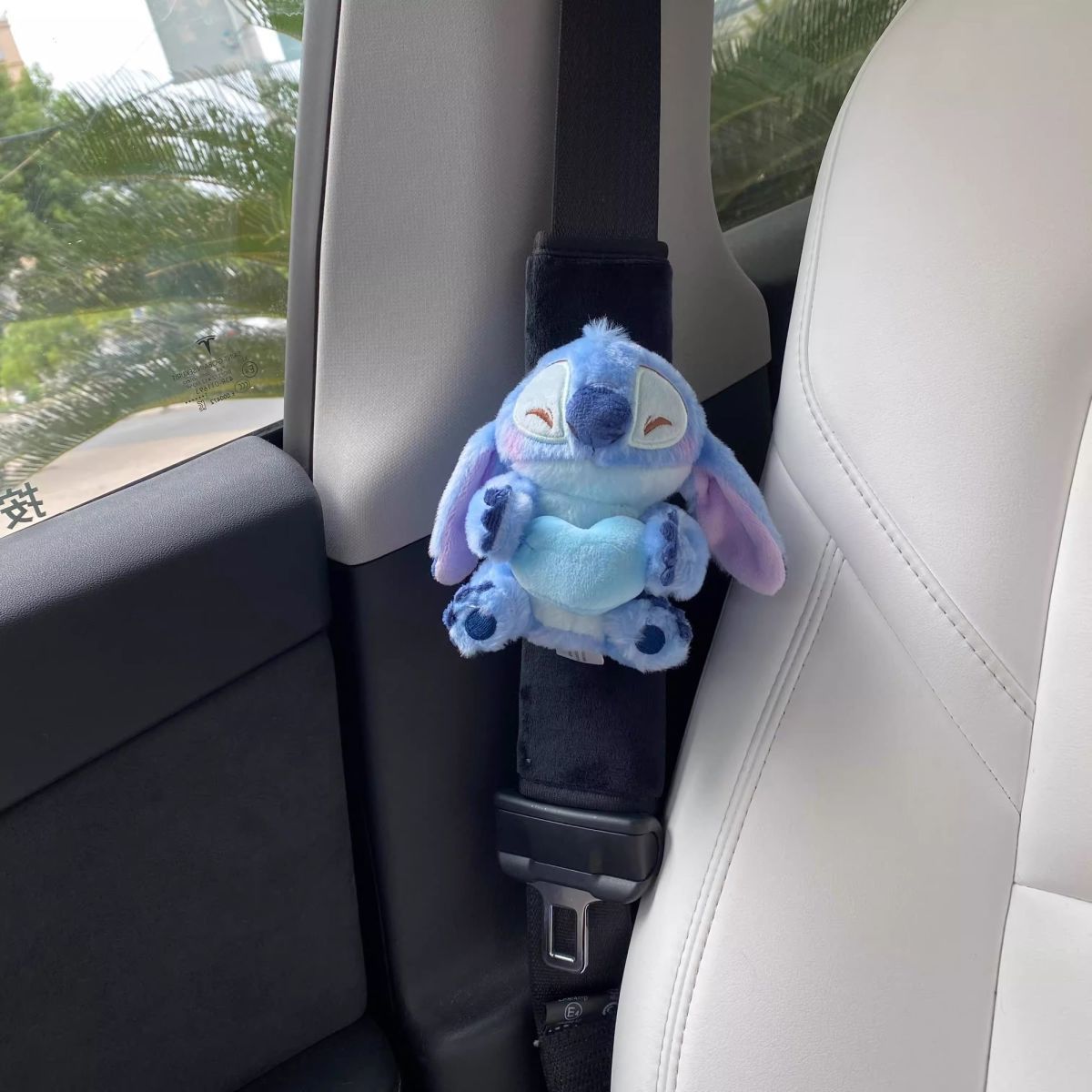 Cute Winnie the Pooh and Stitch Cartoon Plush Toy with High Aesthetic Appeal, Car Seatbelt Shoulder Protector