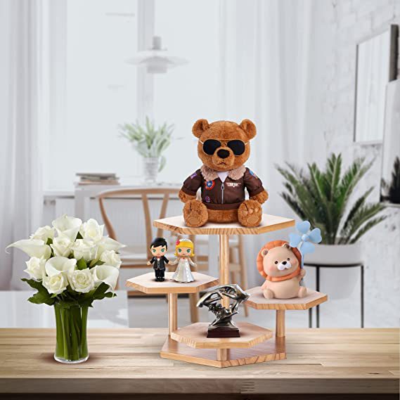 跨境欧式木质多层甜品架木制蛋糕托盘干果盘双层木质托盘展示架