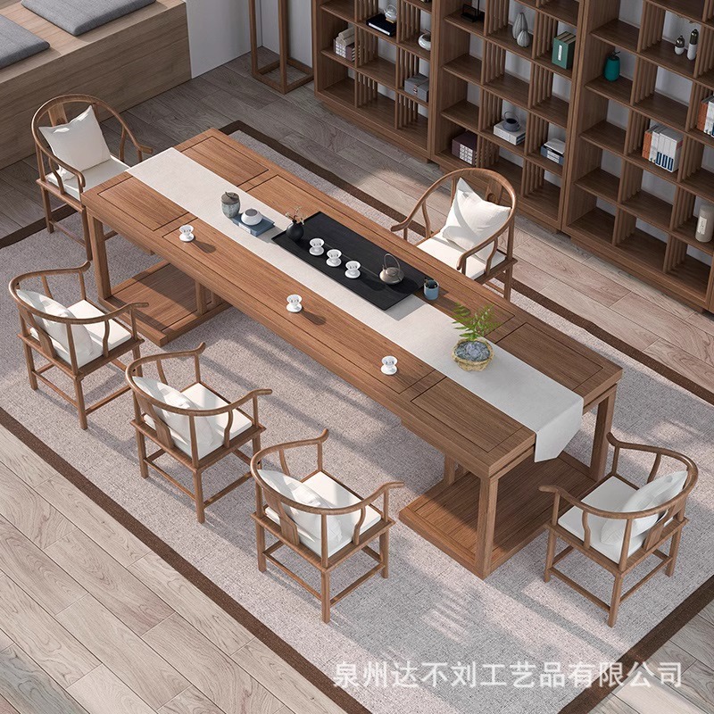 [핫 세일] 1.8 m 티 테이블 + 라운드 의자 * 5 + 무료 티 캐비닛