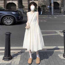 无袖白色连衣裙子女夏季2025年新款法式气质小个子质感高级感显瘦