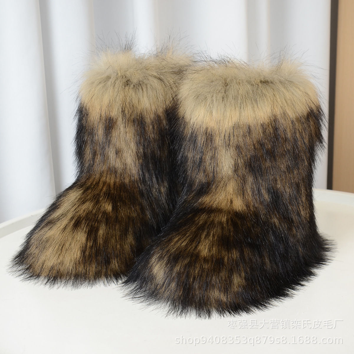 Botas de Nieve de Piel Sintética y Felpa Térmicas para Invierno