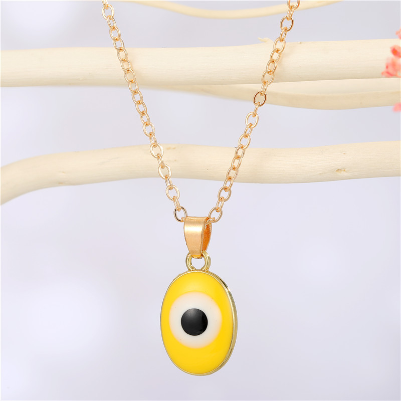 Bohemian Oval Demon Eye Alloy Necklace Wholesale display picture 3