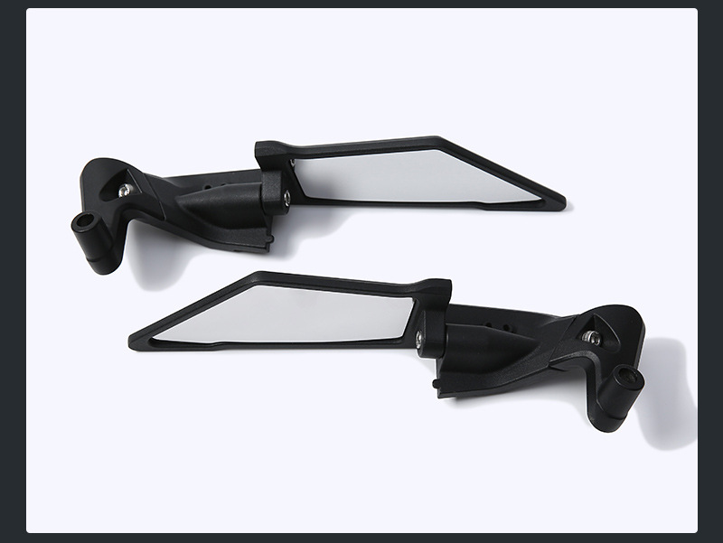 Cross-Border Applicable Honda Suzuki Yamaha Motorcycle Rearview Mirror Fixed Wing Invisible Wing Mirror Adjustable Reversing Mirror