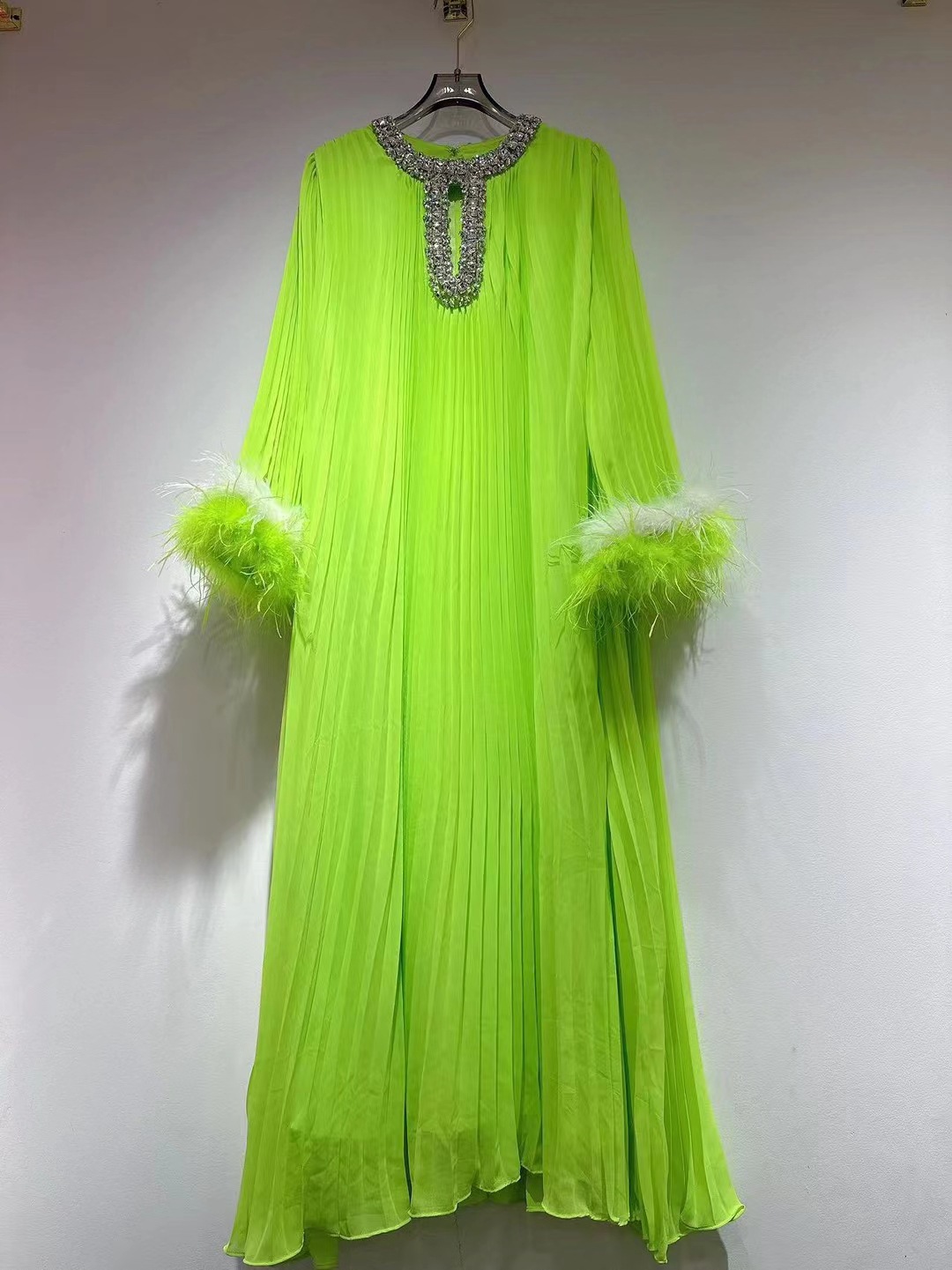 Women's Clothing Round Neck Light Luxury High end Celebrity Style Solid Color Dress_voghion.com