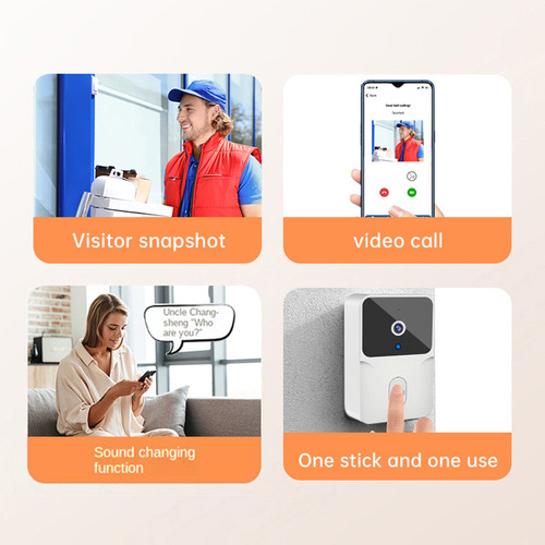 Low-power Tuya home intercom smart video WiFi wireless doorbell doodle cross-border visual doorbell