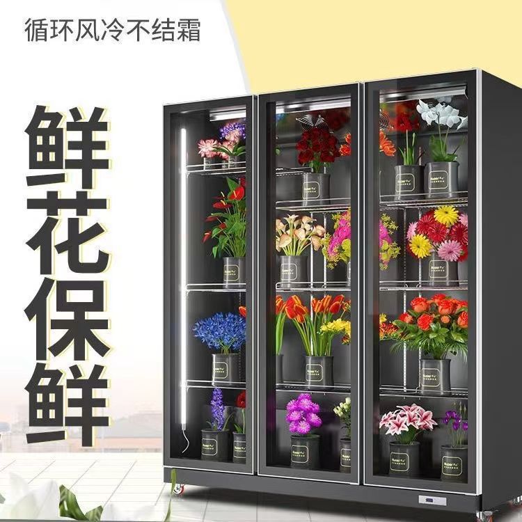 冰柜风冷双门立式商用冰箱三门花卉鲜花冷藏展示柜保鲜无霜大容量