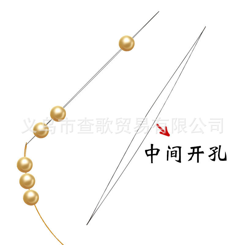 Open Needle Beading Needle Handmade Necklace Beading Device Middle Opening Beading Needle Jewelry Accessories Big Eye Opening Beading