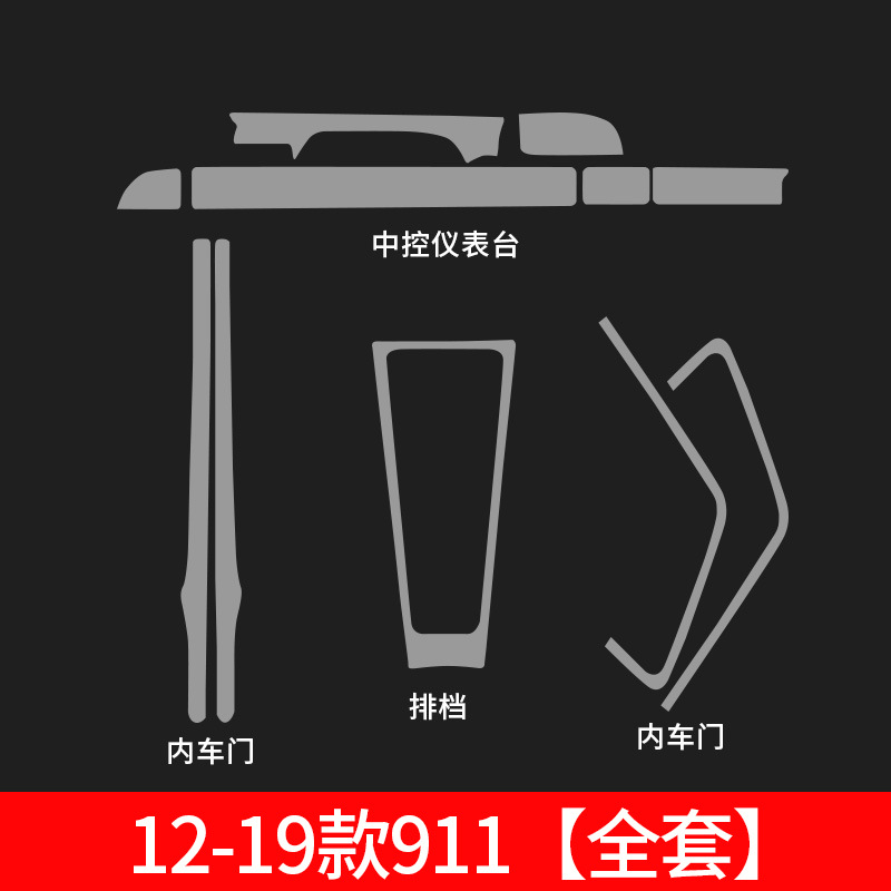 Car interior film: Porsche panel 718 TPU - 2012-2019-911-full-interior-film-set