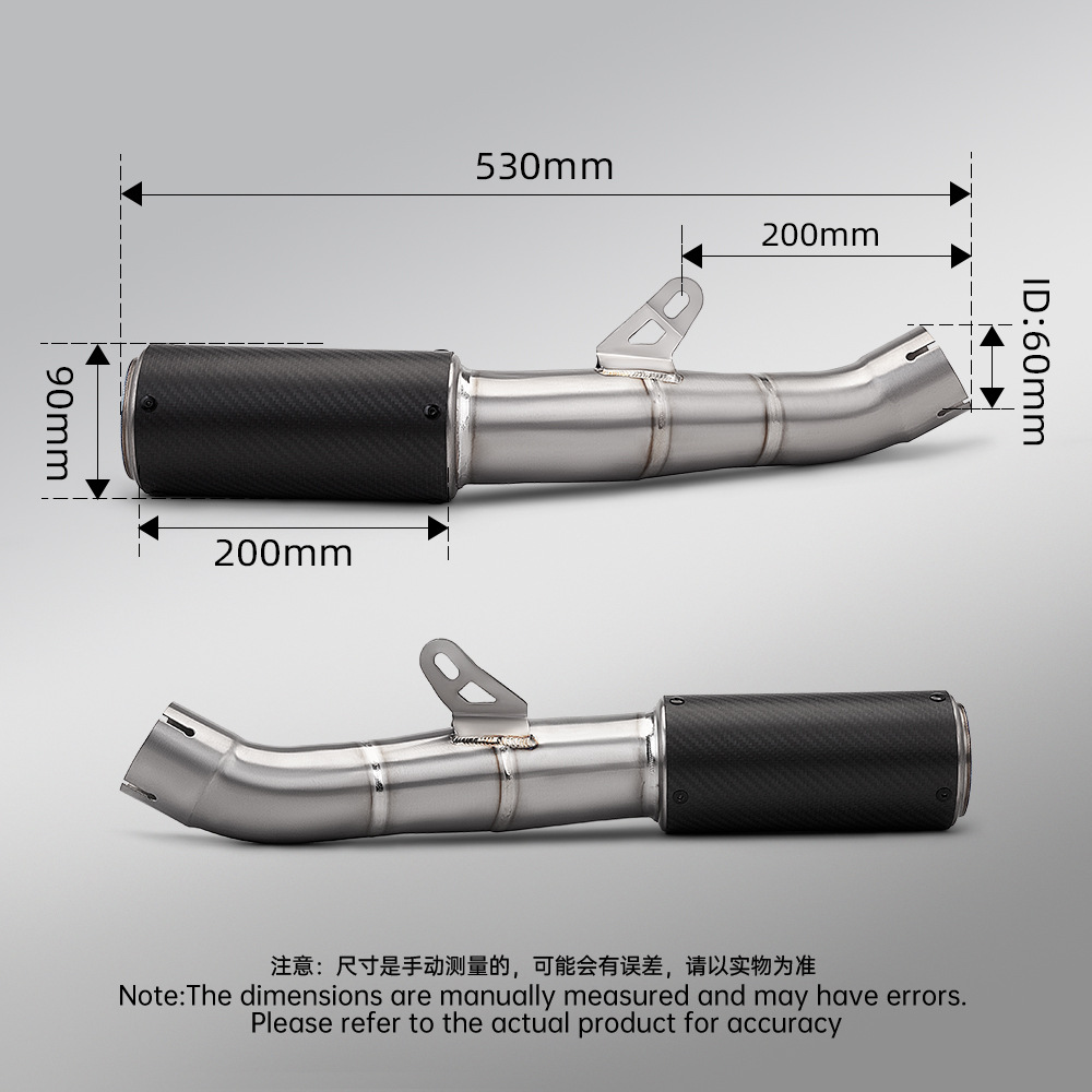 Motorcycle Exhaust Pipe Modification Suitable for Rsv4 Titanium Alloy Integrated Mid-Tail Section Silencer, Non-Destructive Installation