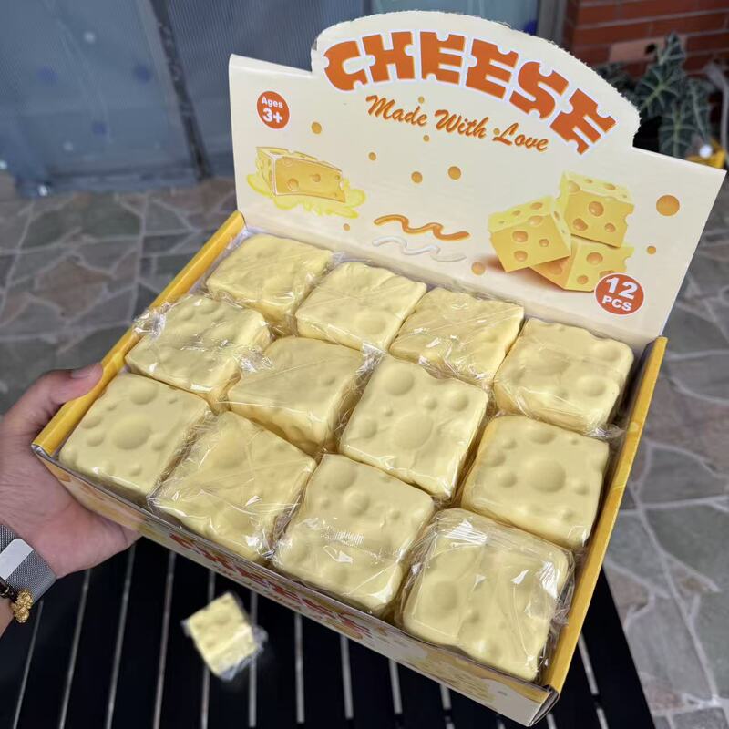 Cross-border bestseller: realistic cheese slow-rebound stress-relief toy, creative squeeze toy for venting, instant stress relief, wholesale Cross-border bestseller: realistic cheese slow-rebound stress-relief toy, creative squeeze toy for venting, instant stress relief, wholesale