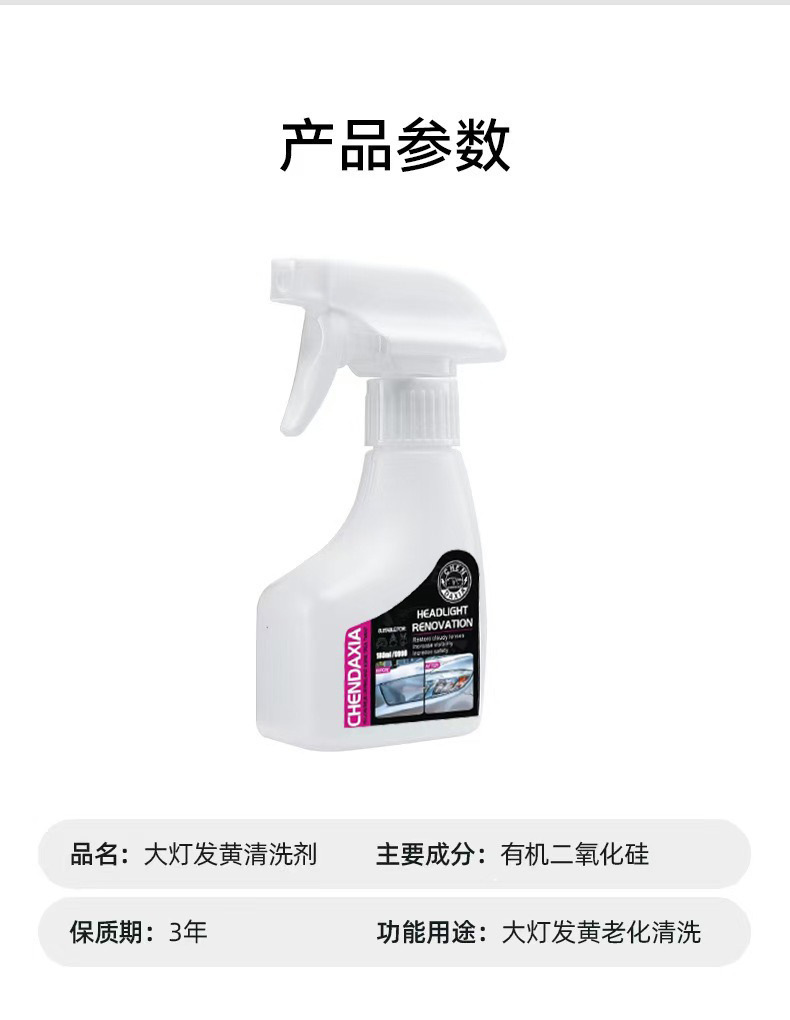 Headlight Refurbishment Kit 180ml Car Headlight Cleaning and Restoration Vehicle Lampshade Cleaning Agent Set