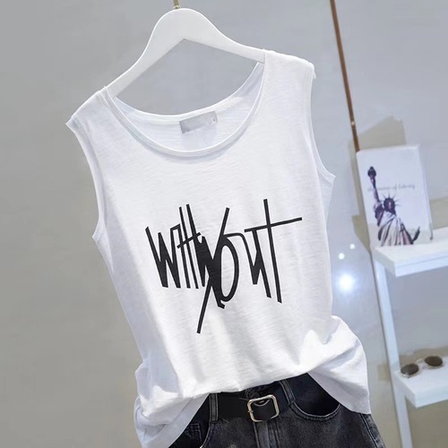 Summer Strapless Vest Women's Loose Korean Version Bamboo Cotton Versatile Cotton Sleeveless T-Shirt Underwear Top 2024 