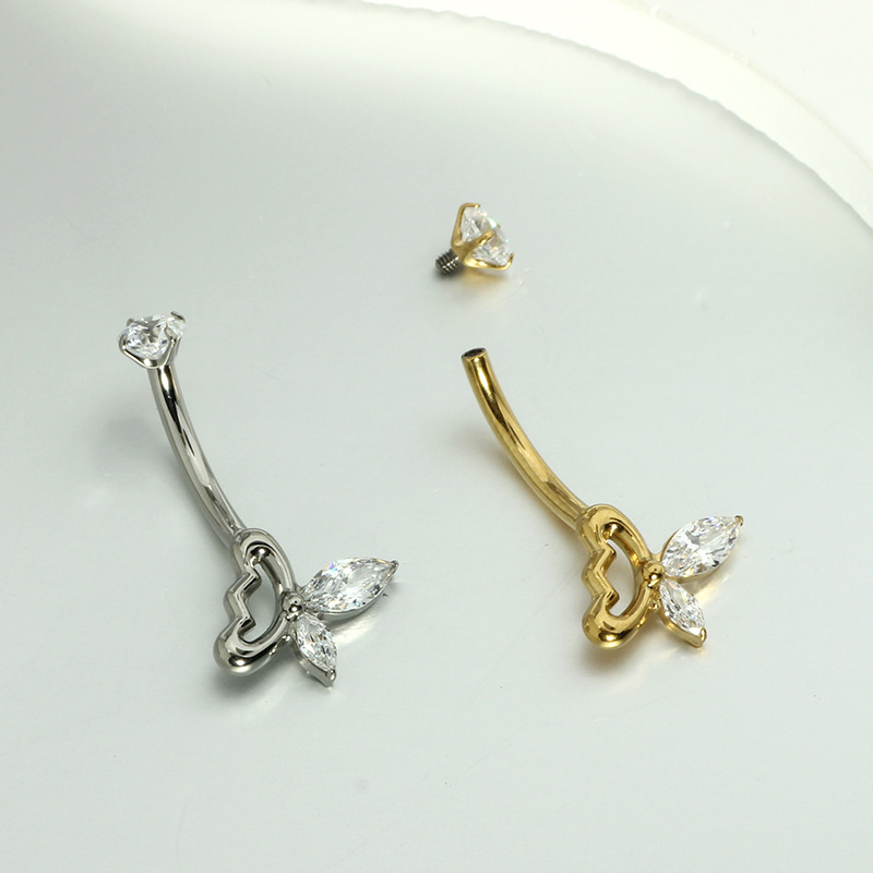 16G labret stud size and finish detail