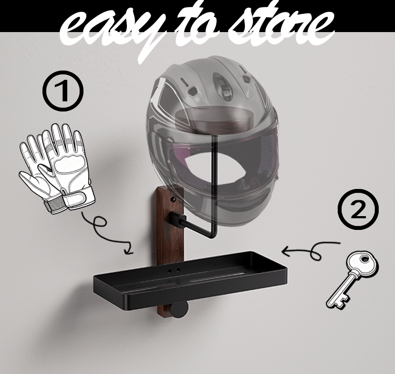 Cross-Border New Product Walnut Helmet Storage Rack Solid Wood Hook Wall-Mounted Helmet Rack Motorcycle Hat Storage Rack