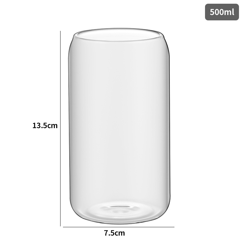 Transfronterizo Amazon 16oz borosilicato Coca-Cola taza resistente a altas temperaturas bebida de vidrio bebida fría jugo leche taza de té cubierta de Bambú