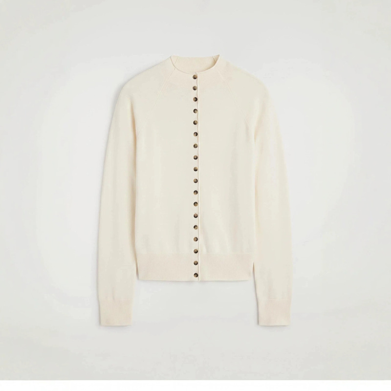 CS Women's Slim Fit Wool Blend Turtleneck Knit Cardigan 2026 Autumn New Arrival 1346089002