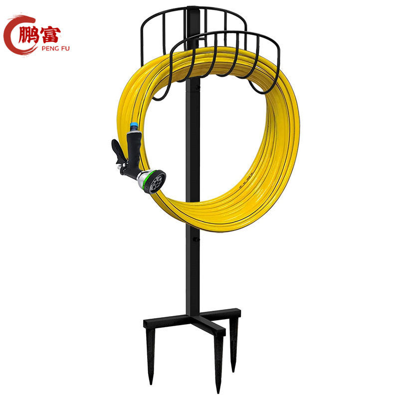 花园可拆卸金属水管架 别墅水管支架立式 户外园林软管存储架