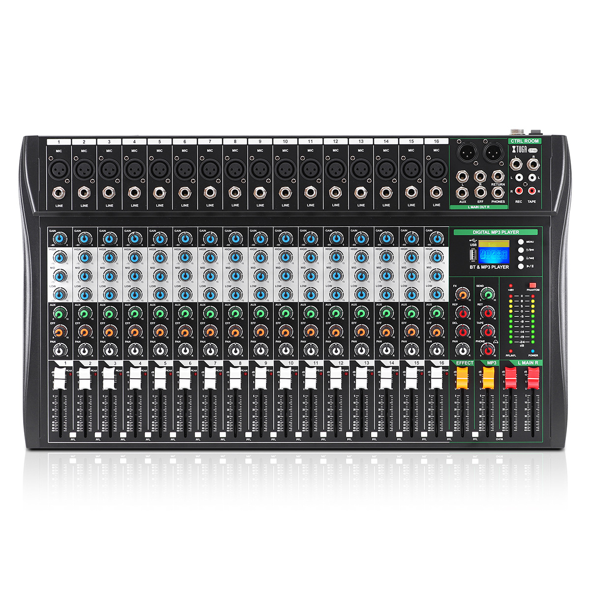 XTUGA mezclador profesional de 8 vías con reverberación Bluetooth mezclador multicanal mezclador CT80 Equalizador de efectos