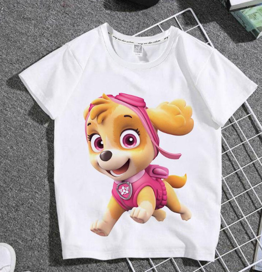 Exquisite pattern printing cotton T-shirt summer fashion casual men's and women's top parent clothing factory direct 21