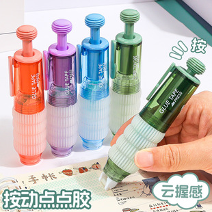 Huajie factory wholesale 360 degree rotating press point glue hand account manual dispensing pen high viscosity diy double-sided adhesive