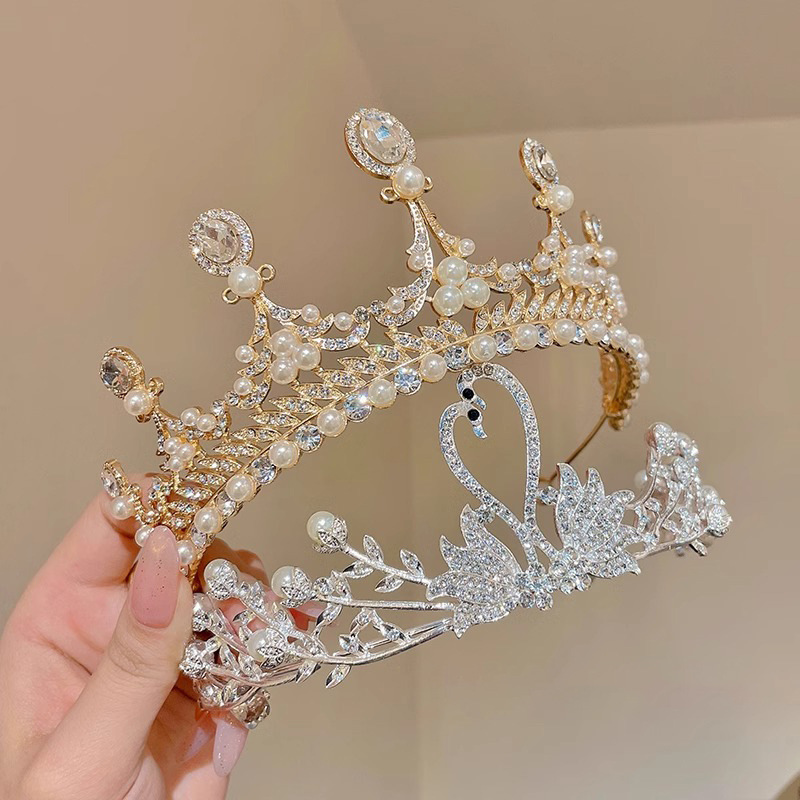 Princesa corona tocado para niños de alta calidad diadema de perlas diadema para niñas corona de cumpleaños para niñas horquilla para bebés