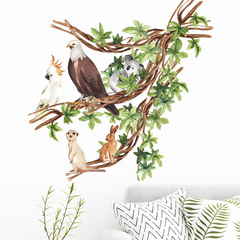 FX-E67卡通動物幼教英文單詞兒童臥室玄關家居牆面背景裝飾貼紙