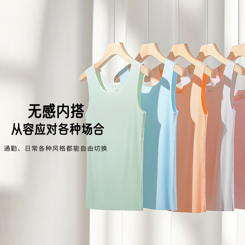 Chaleco básico modal de doble cara para mujer, camiseta fina deportiva sin costuras con cuello redondo y sin mangas, 60 unidades