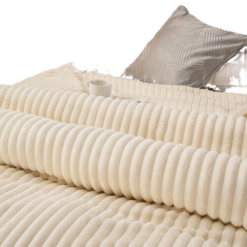 Cross-border new solid color thick wide fringe embroidered faux rabbit fur milk fur flannel blanket factory wholesale